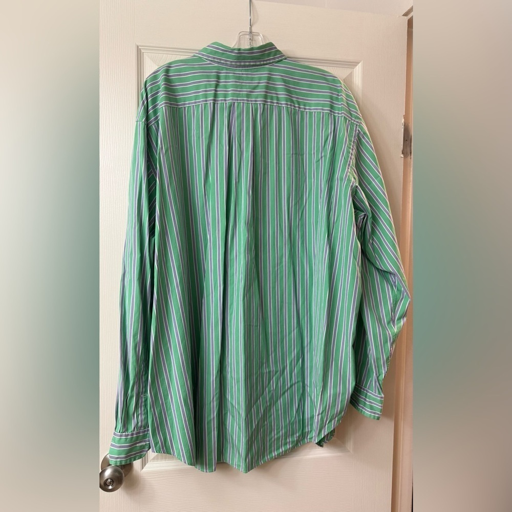 Ralph Lauren Green Purple Striped Button Down Shirt Men’s 3XB - Picture 4 of 4